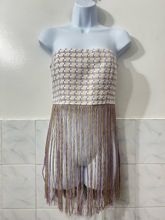 Love Fate Destiny Tops - Women’s Handwoven Strapless Fringe Top S M L Western Cowgirl Festival Fairy